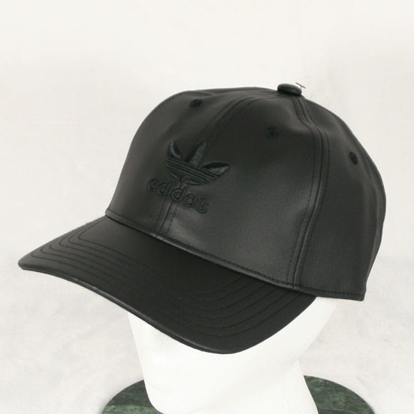 black leather adidas hat